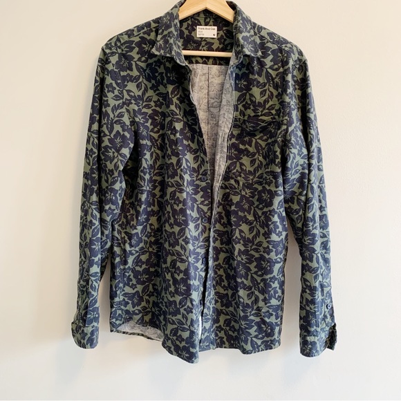 Frank & Oak Men’s Floral Button Down Collared Long Sleeved Shirt - Picture 1 of 8